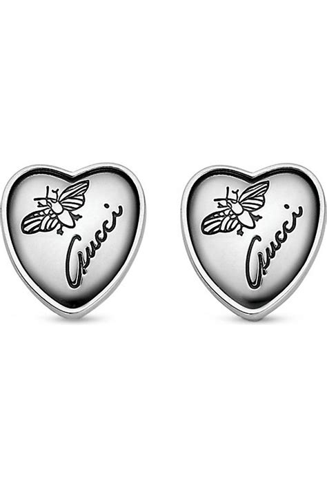 gucci heart stud earrings|gucci heart earrings selfridges.